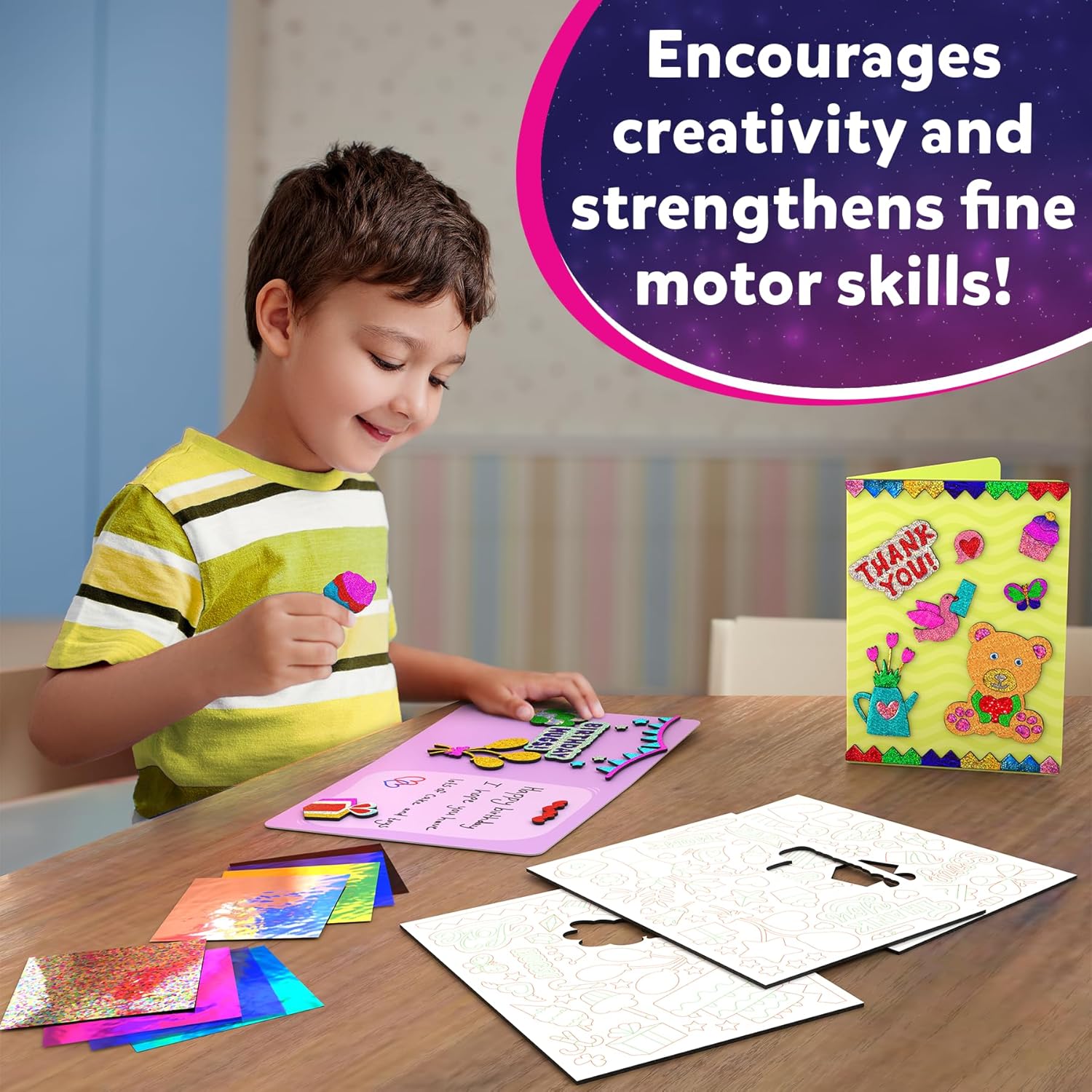 Skillmatics Foil Fun - A Magical Card Making Set Mess-Free Art Craft Kits for Kids Ages 4+