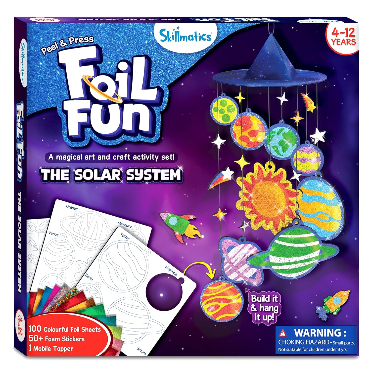 Skillmatics Foil Fun - Solar System Space Art & Craft Kit Mess-Free Art Kit For Ages 4+