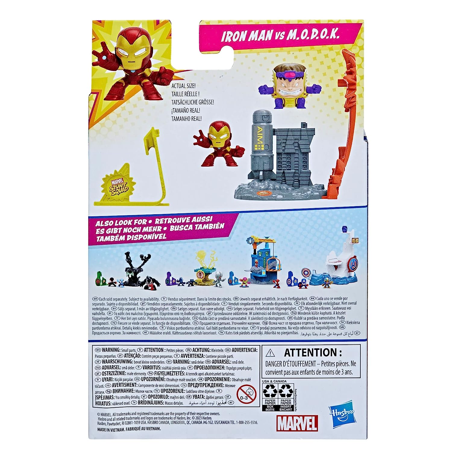 Marvel Stunt Squad 1.5-Inch Iron Man vs. M.O.D.O.K. Playset For Kids Ages 4 Years And Up
