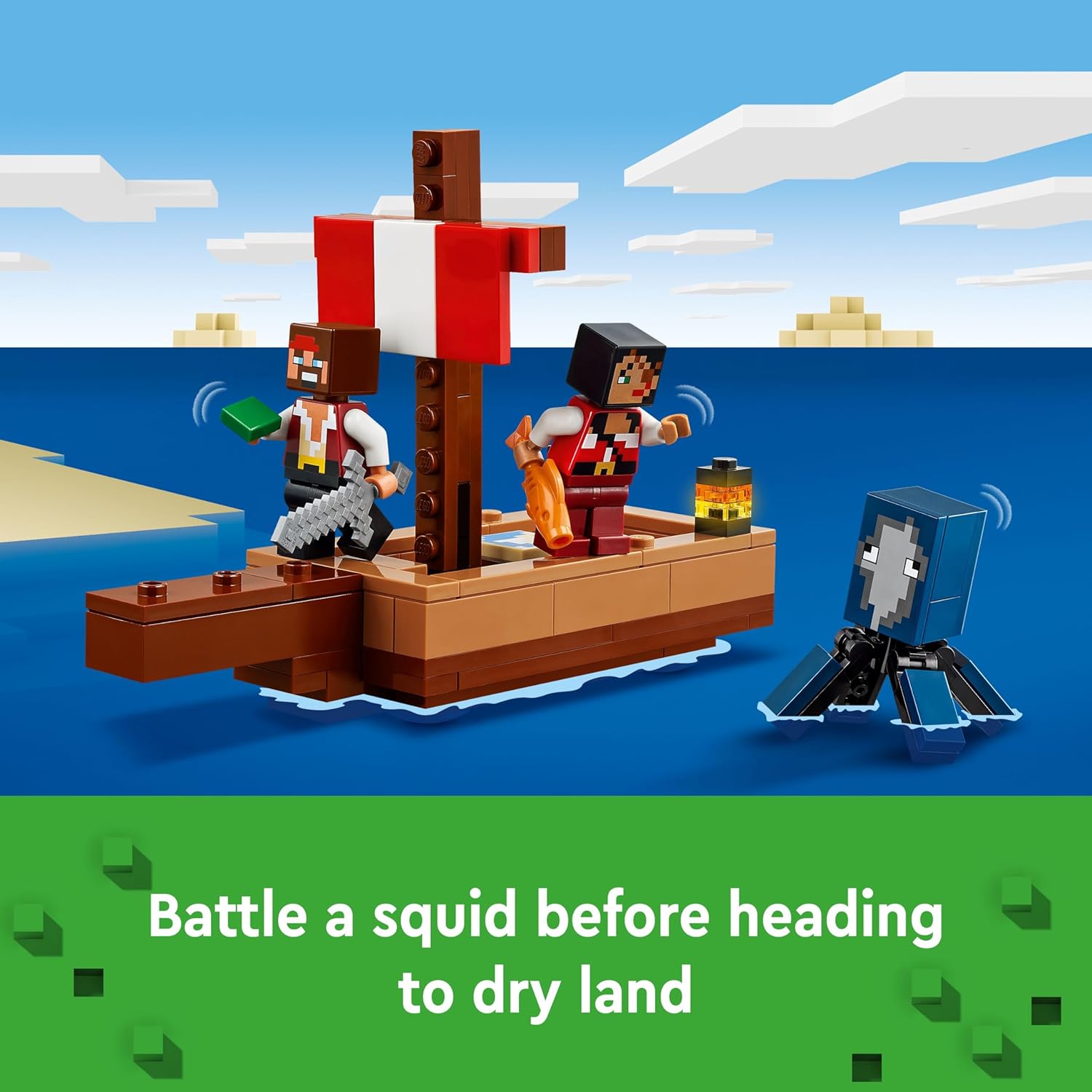 LEGO Minecraft The Pirate Ship Voyage Boat Playset Kit for Ages 8+