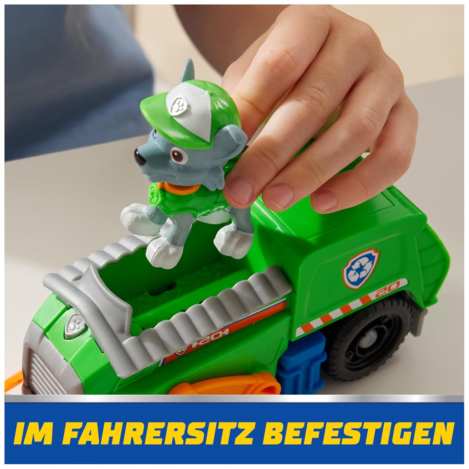 Paw Patrol Rocky Recycling Truck Vehicle with Removable Rocky Action Figures for Kids Ages 3+