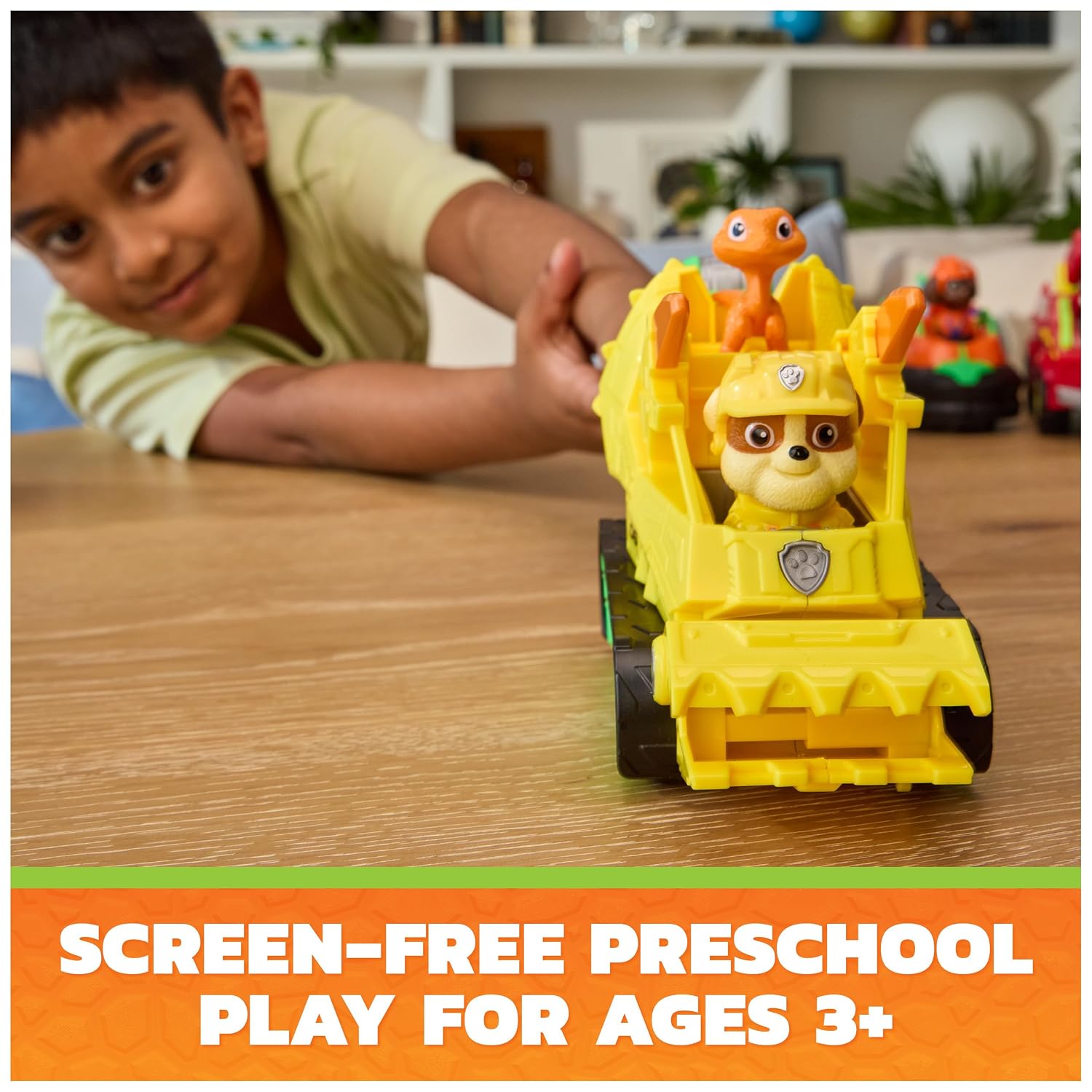 PAW Patrol The Dino Film Rubble's Dino Rescue Bulldozer Action Car Figure For Kids 3 Years and Above
