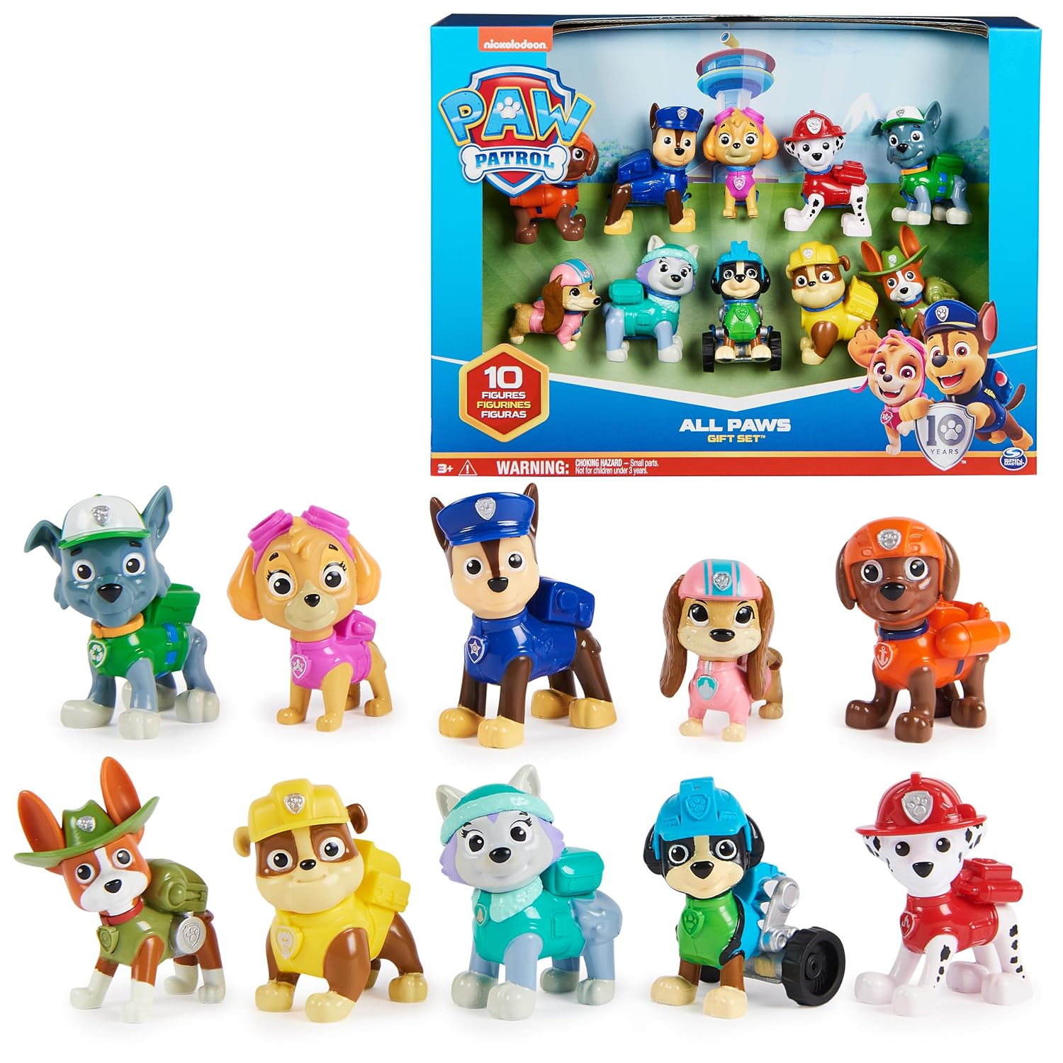 Spin Master Paw Patrol Toy Gift Pack with 10 Collectible Action Figures for Kids Ages 3+