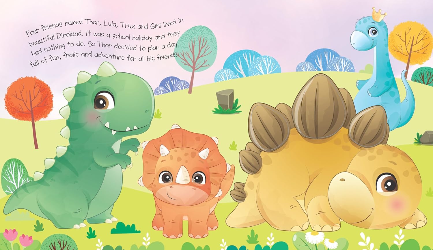 Booktopus Touch and Feel Board Book - Dino Day Out Sensory Book for Toddlers - Textured Baby Books for 4+