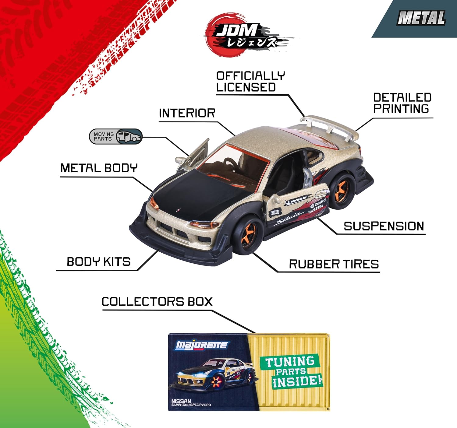 Majorette Auto Japan Series Deluxe - Metal Toy Car with Collection Box & Opening Parts for Kids & Collectors Styles & Design May Vary - Only 1 Model Included