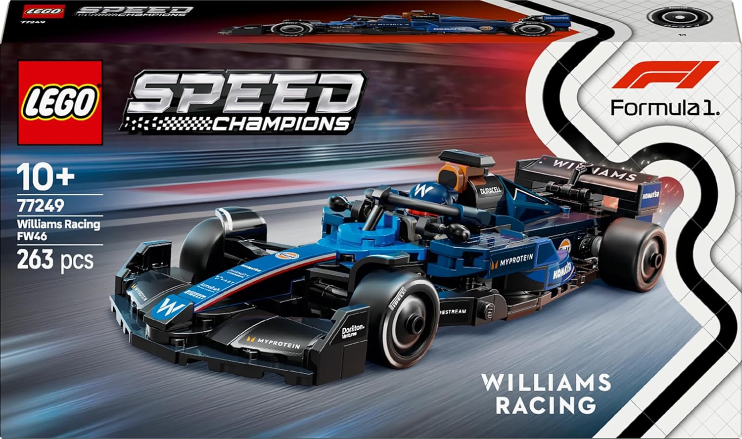 LEGO Speed Champions Williams Racing FW46 F1 Race Car Building Kit For Ages 10+