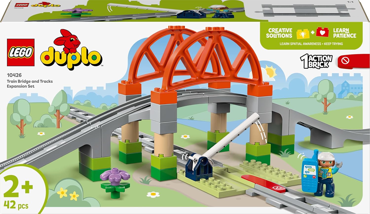 LEGO Duplo Town Train Bridge and Tracks Expansion Set Building Kit For Ages 2+