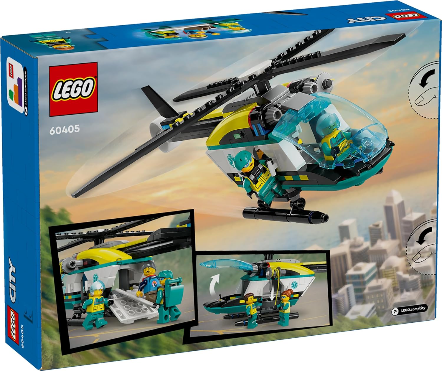 LEGO City Emergency Rescue Helicopter Set Building Kit for Ages 6+