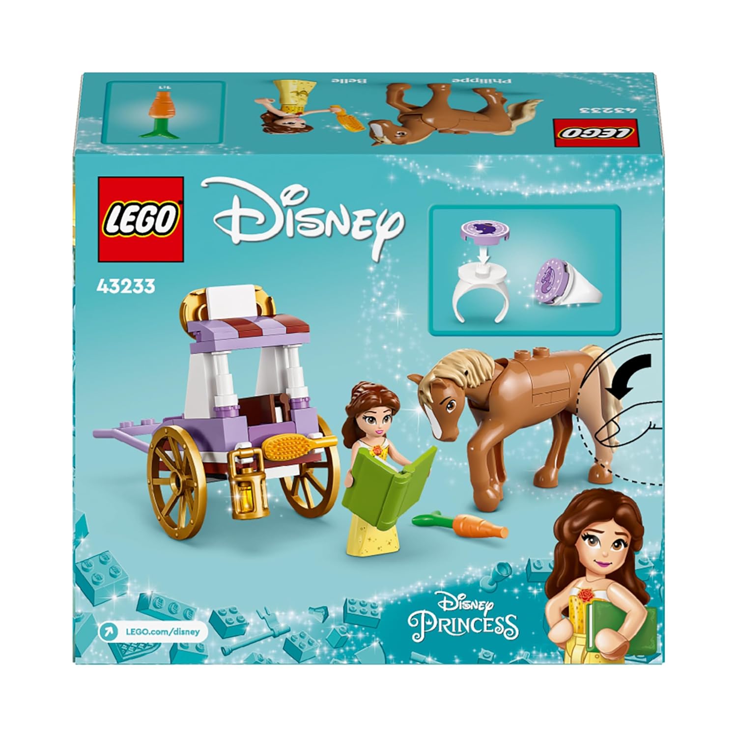 LEGO Disney Princess Belle’s Storytime Horse Carriage Building Kit for Ages 5+