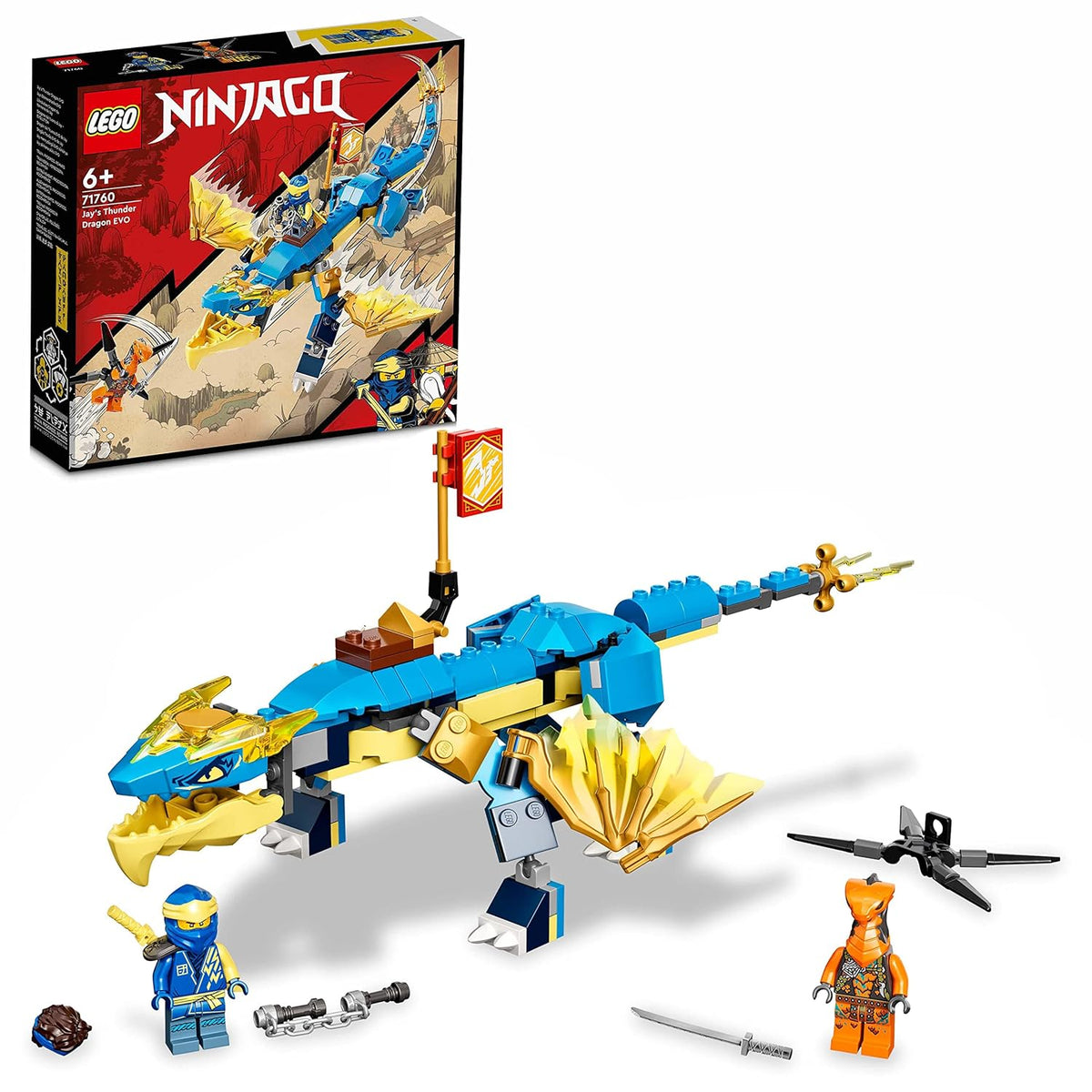 LEGO Ninjago Jay’s Thunder Dragon EVO Building Kit for Ages 6+