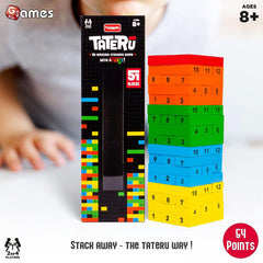 Funskool Games TATERU Hardwood Blocks, Stacking Tower, Strategy Game for 2 or 4 Players Ages 8 Years and Above