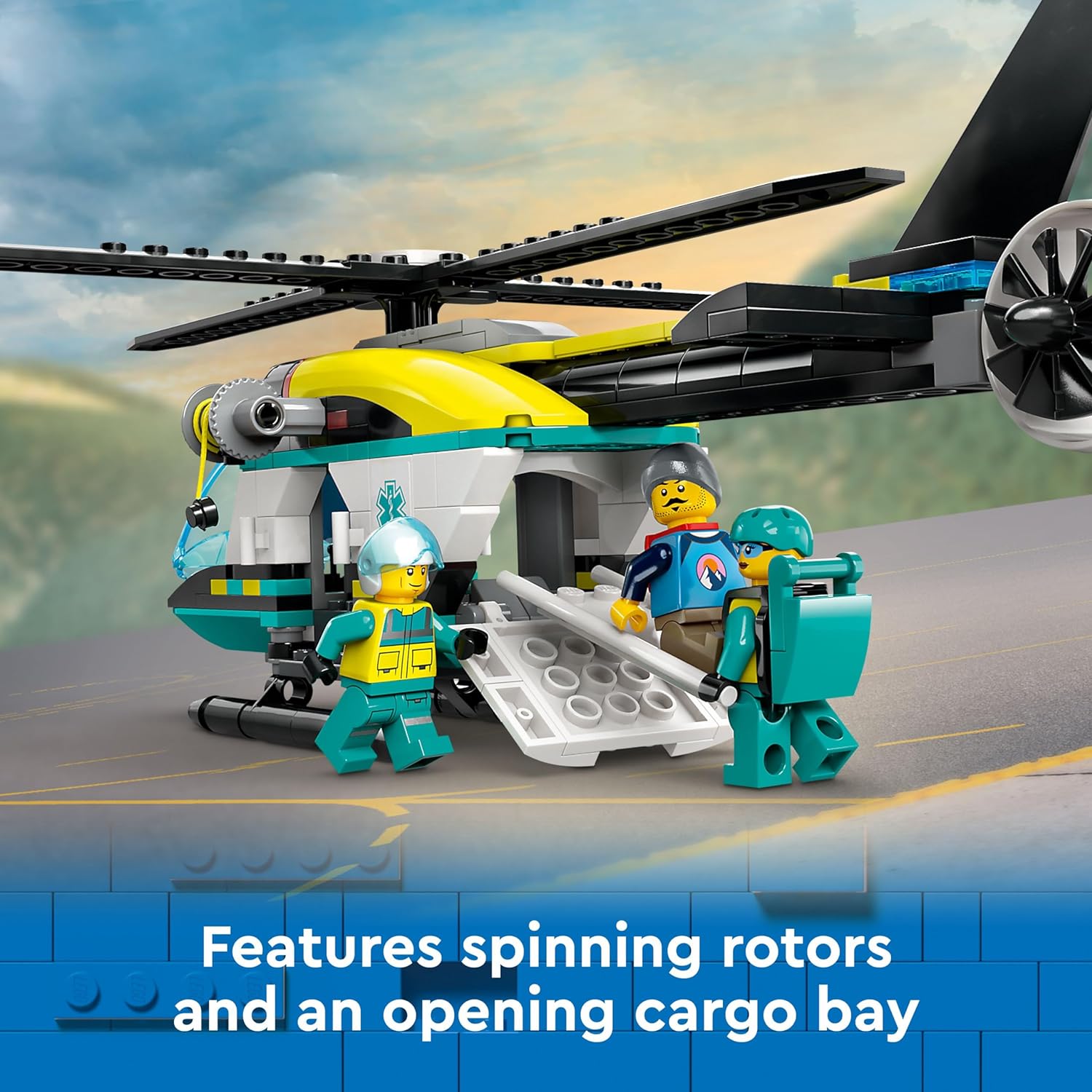 LEGO City Emergency Rescue Helicopter Set Building Kit for Ages 6+