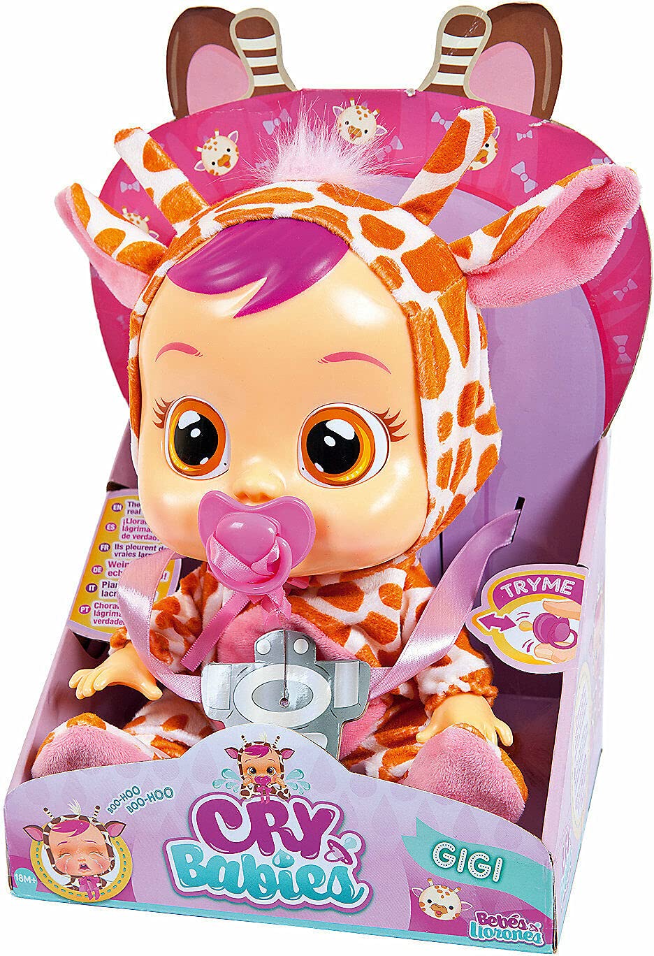 Cry Babies 12'' Gigi Doll With Tears And Sounds Feature For Baby And Toddlers Ages 18 Months And Up