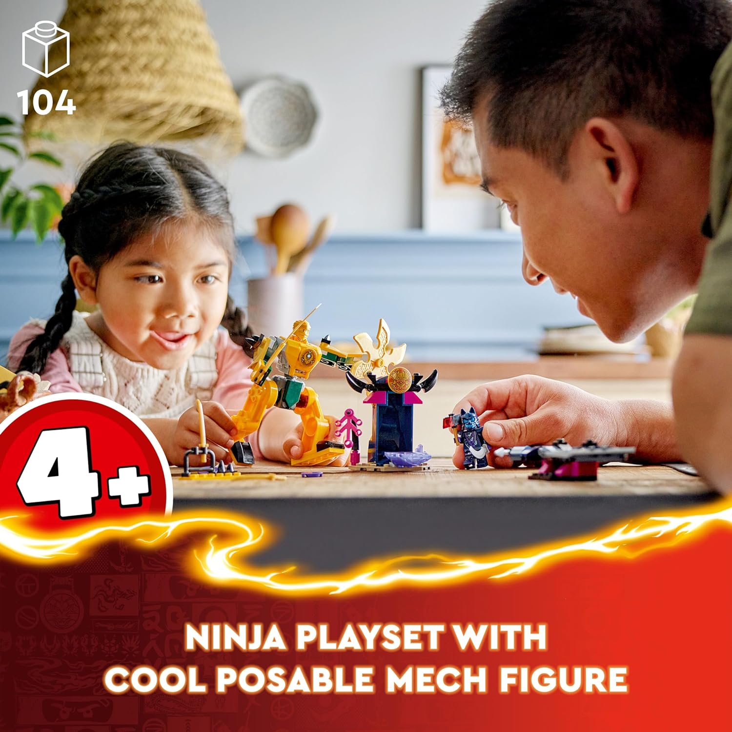 LEGO NINJAGO Arin’s Battle Mech Ninja Toy Set Building Kit for Ages 4+