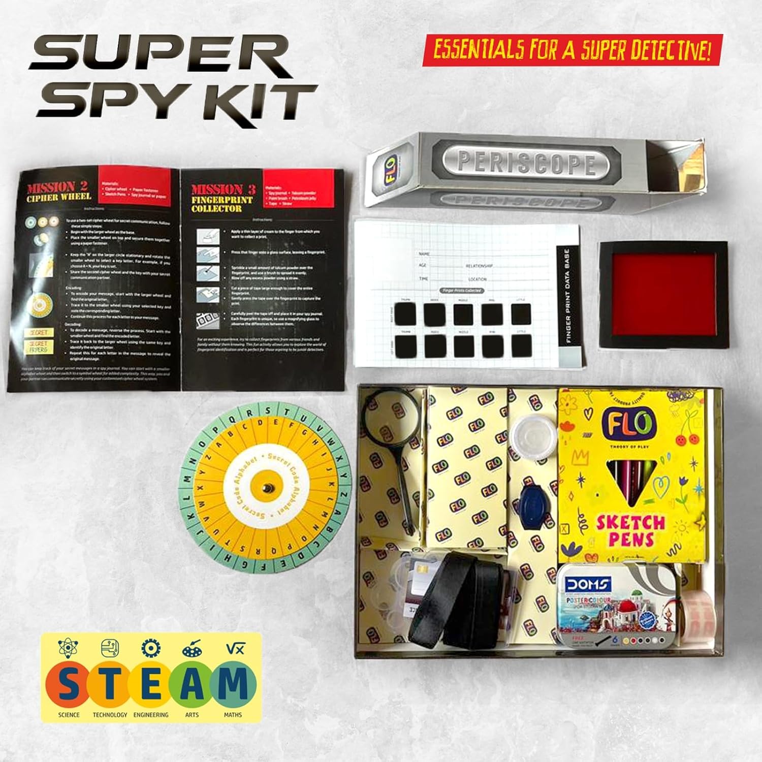 FLO Toys Super Spy Kit Science Kit For Kids Ages 8+