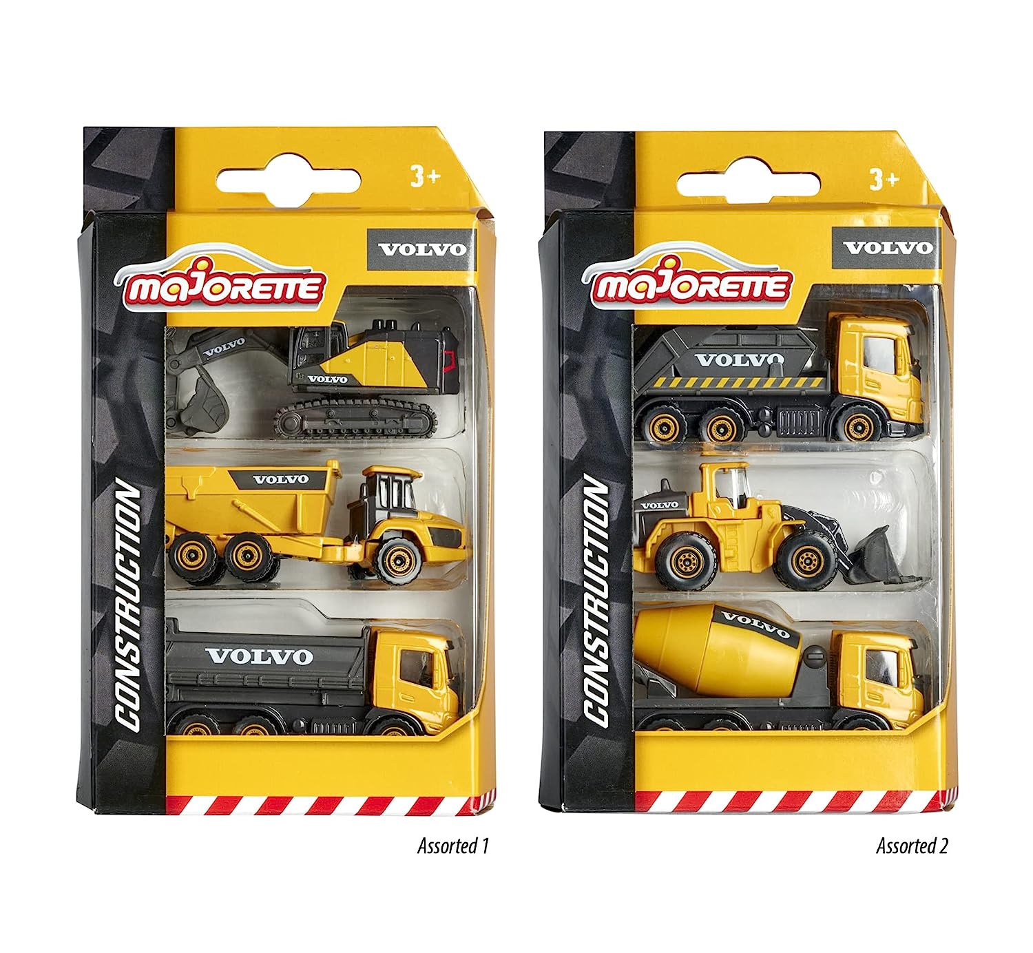 Majorette Volvo Construction 3 Car Pack - Design & Style May Vary, Only 1 Pack Included