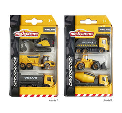 Majorette Volvo Construction 3 Car Pack - Design & Style May Vary, Only 1 Pack Included