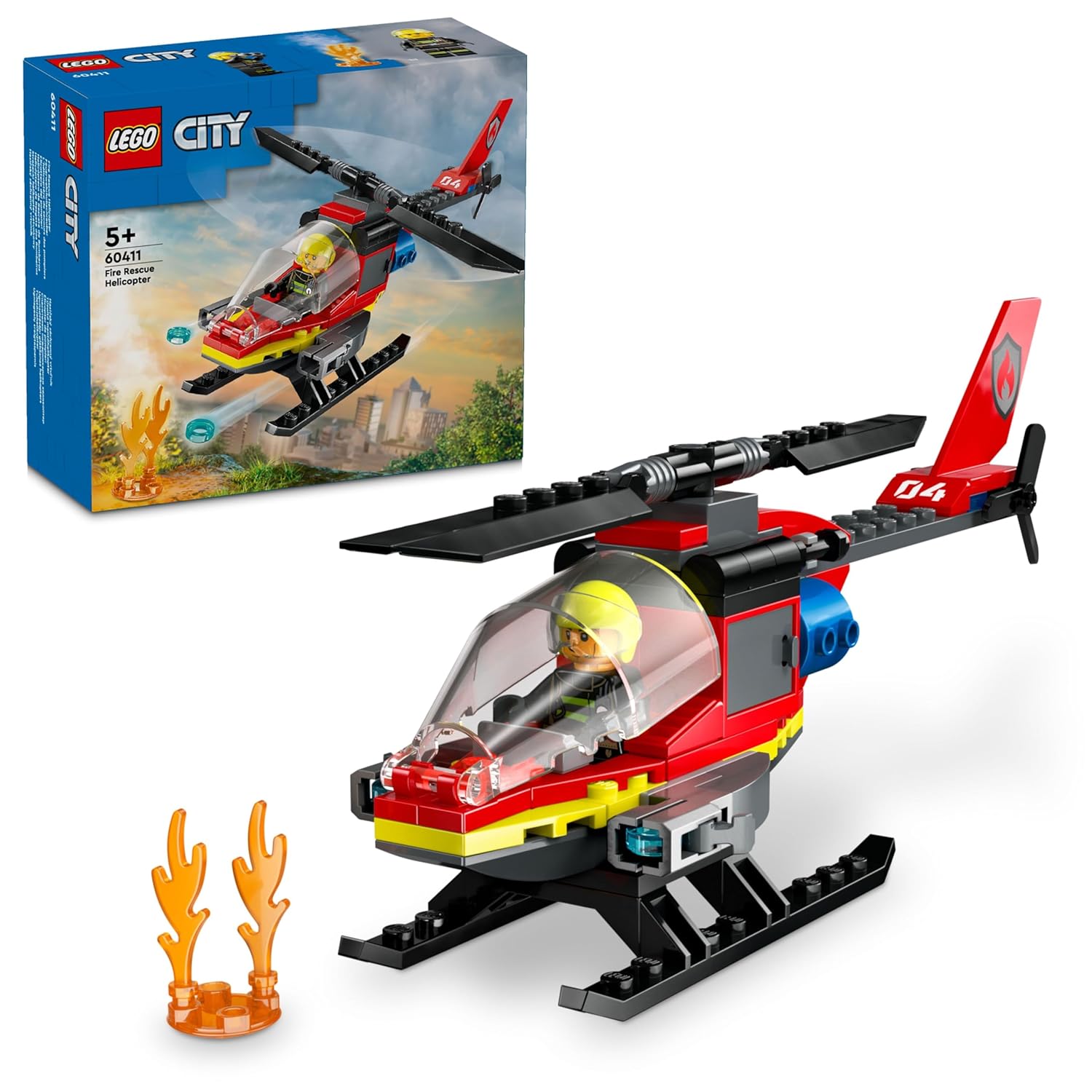 LEGO City Fire Rescue Helicopter Building Kit for Ages 5+