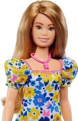 Barbie Fashionistas Doll with Down Syndrome Wearing Floral Dress #208 for Kids Ages 3+ (HJT05)