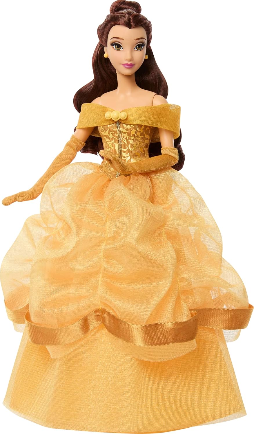 Disney Princess Belle Sparkling Princess Fashion Doll & Accessories w/Removable Dress, Shoes & Earrings, Inspired by Beauty & the Beast Movie