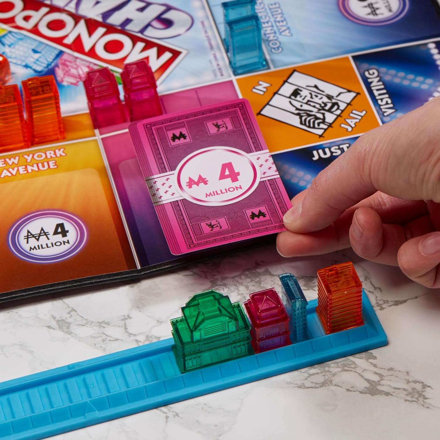 Monopoly Chance Board Game Fast-Paced Family & Party Board Game for Adults and Kids Ages 8+