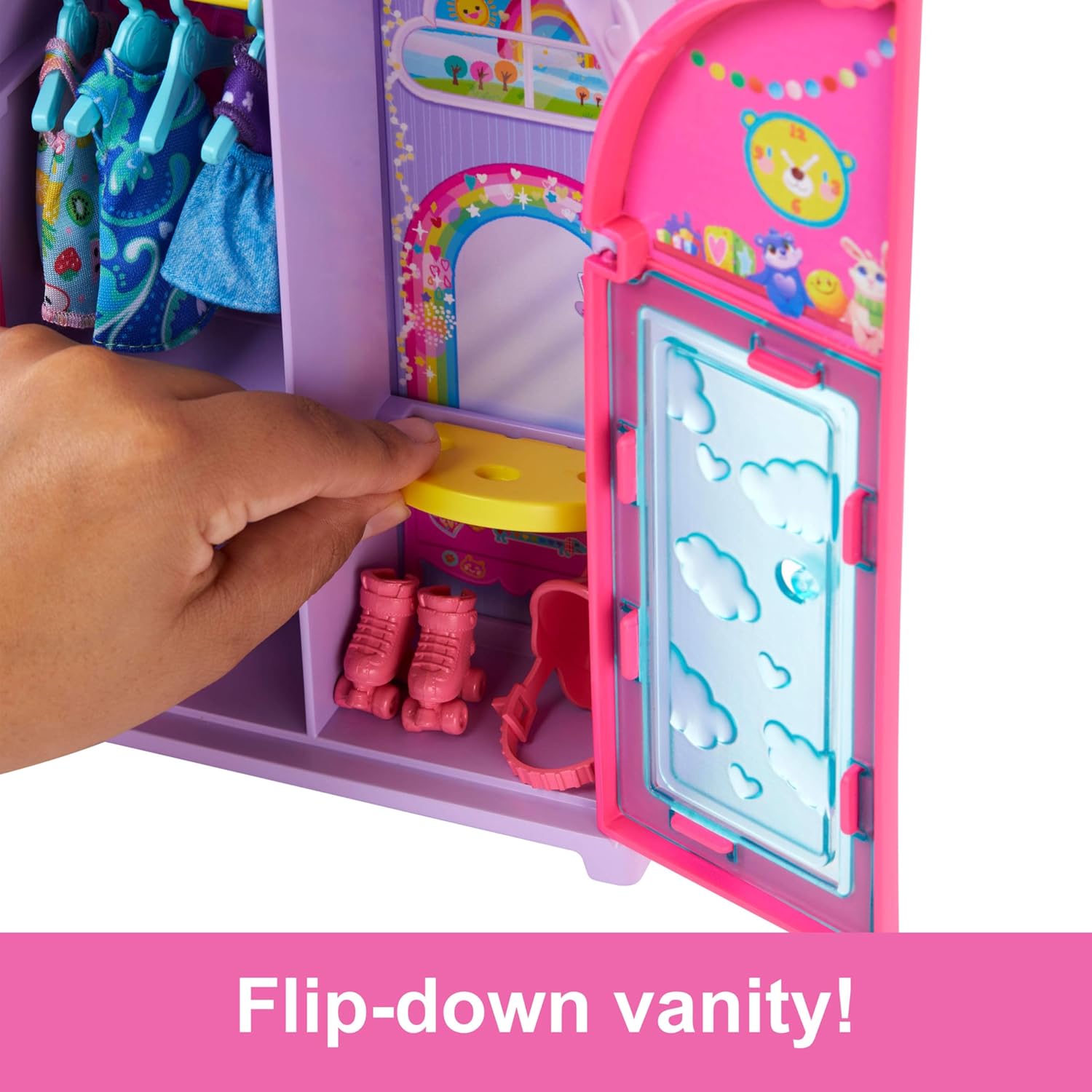 Barbie Chelsea Doll & Closet Toy Playset with 15 Pieces Clothes & Accessories Included, Foldable Set for On-The-Go Play & Storage for Kids Ages 3+