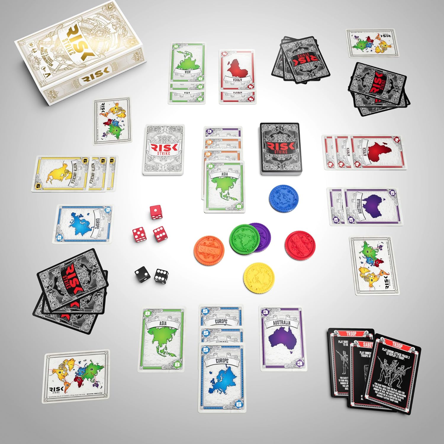 Hasbro Gaming Risk Strike Cards and Dice Game For Ages 10+