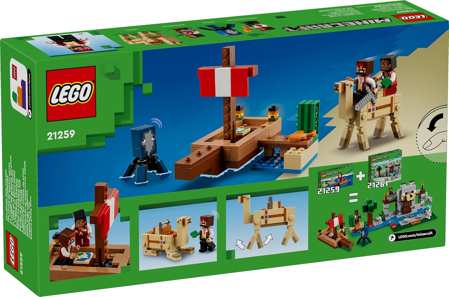 LEGO Minecraft The Pirate Ship Voyage Boat Playset Kit for Ages 8+