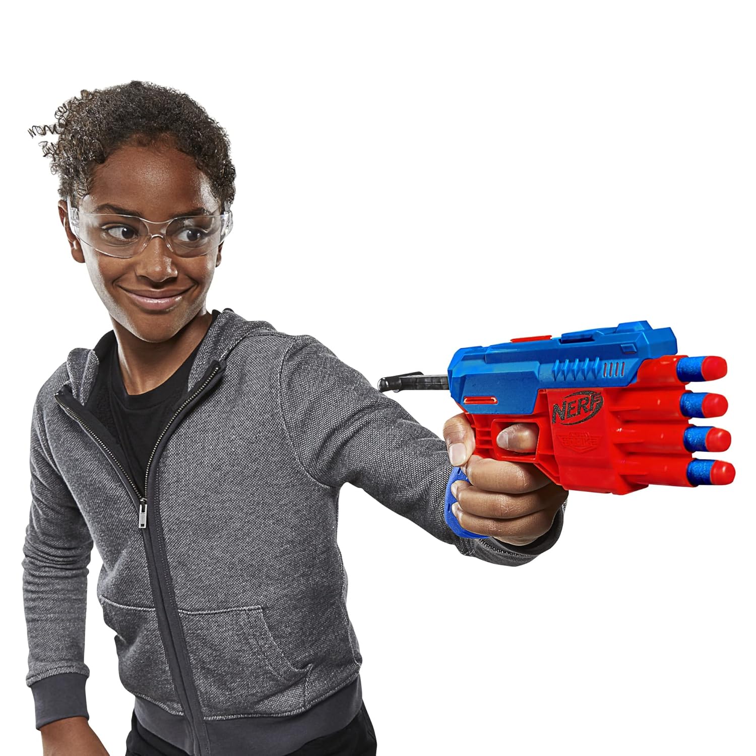 Nerf Alpha Strike Claw Qs-4 Blaster with 4 Official Nerf Elite Foam Darts for Kids Ages 8 Years and Up