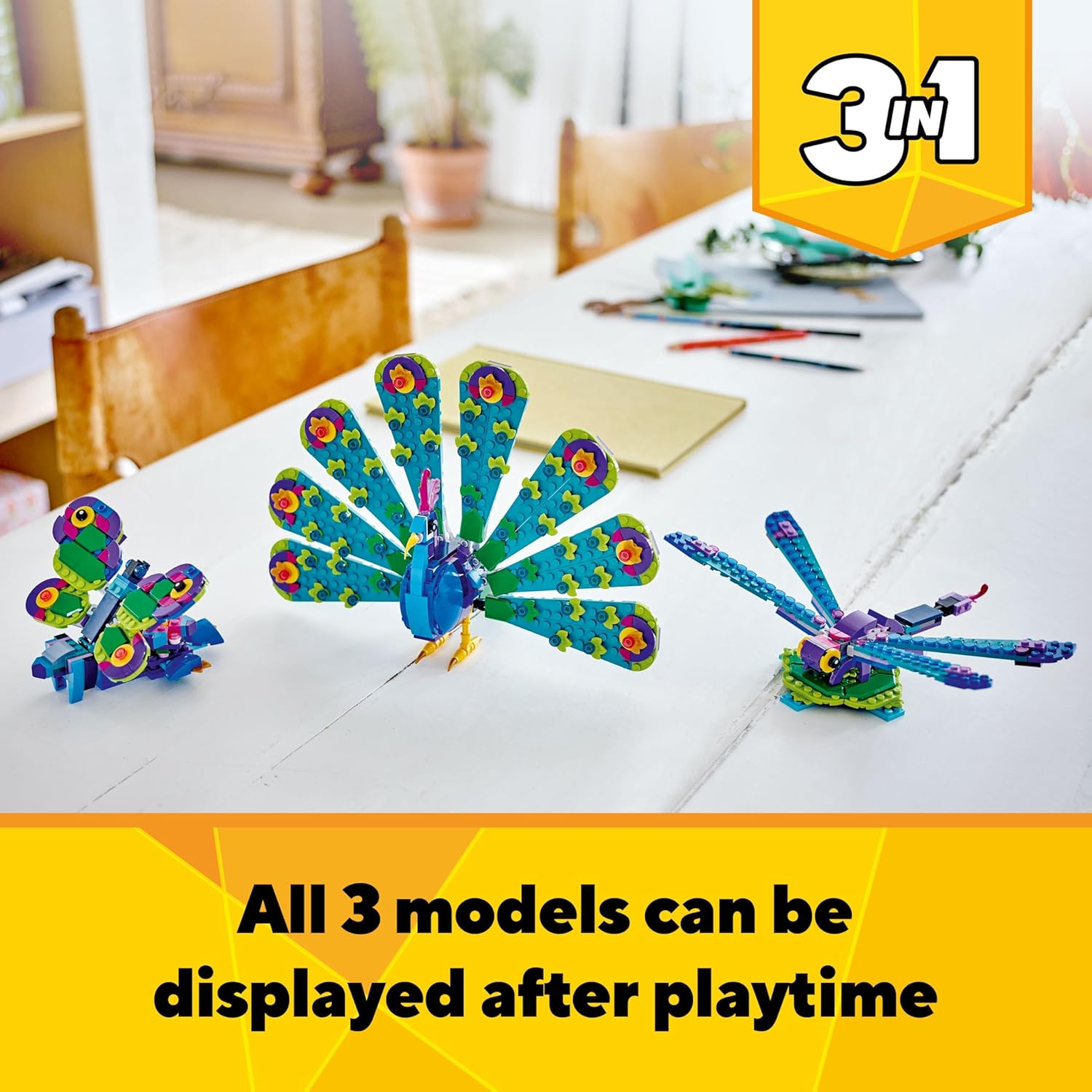 LEGO Creator Exotic Peacock 3in1 Building Kit For Ages 7+