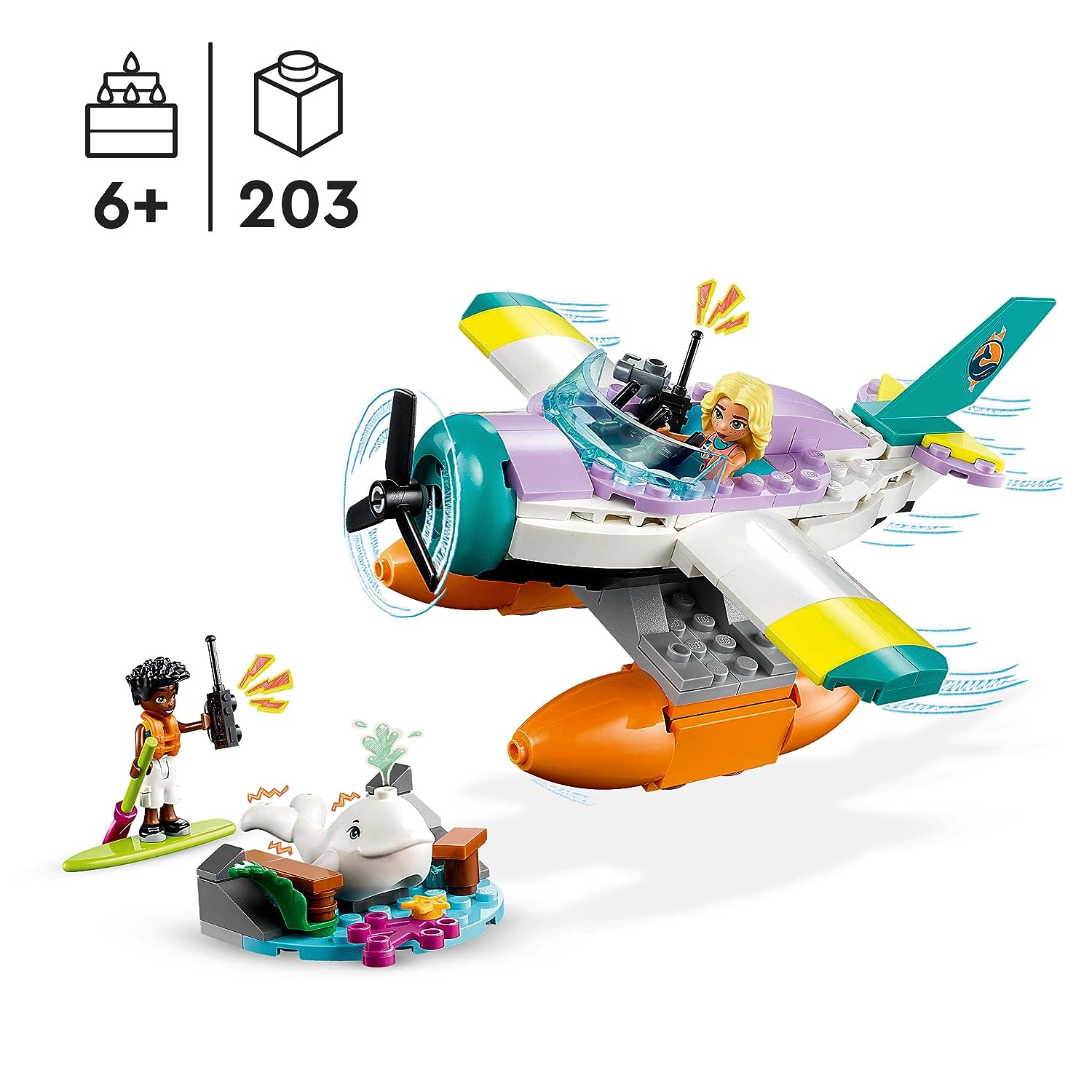 LEGO Friends Sea Rescue Plane Building Kit for Ages 6+