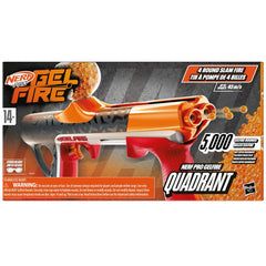 Nerf Pro Gelfire Quadrant Blaster, 150 FPS, 5,000 Gelfire Rounds, 4 Round Slam Fire, 400 Round Hopper, Eyewear, Ages 14+