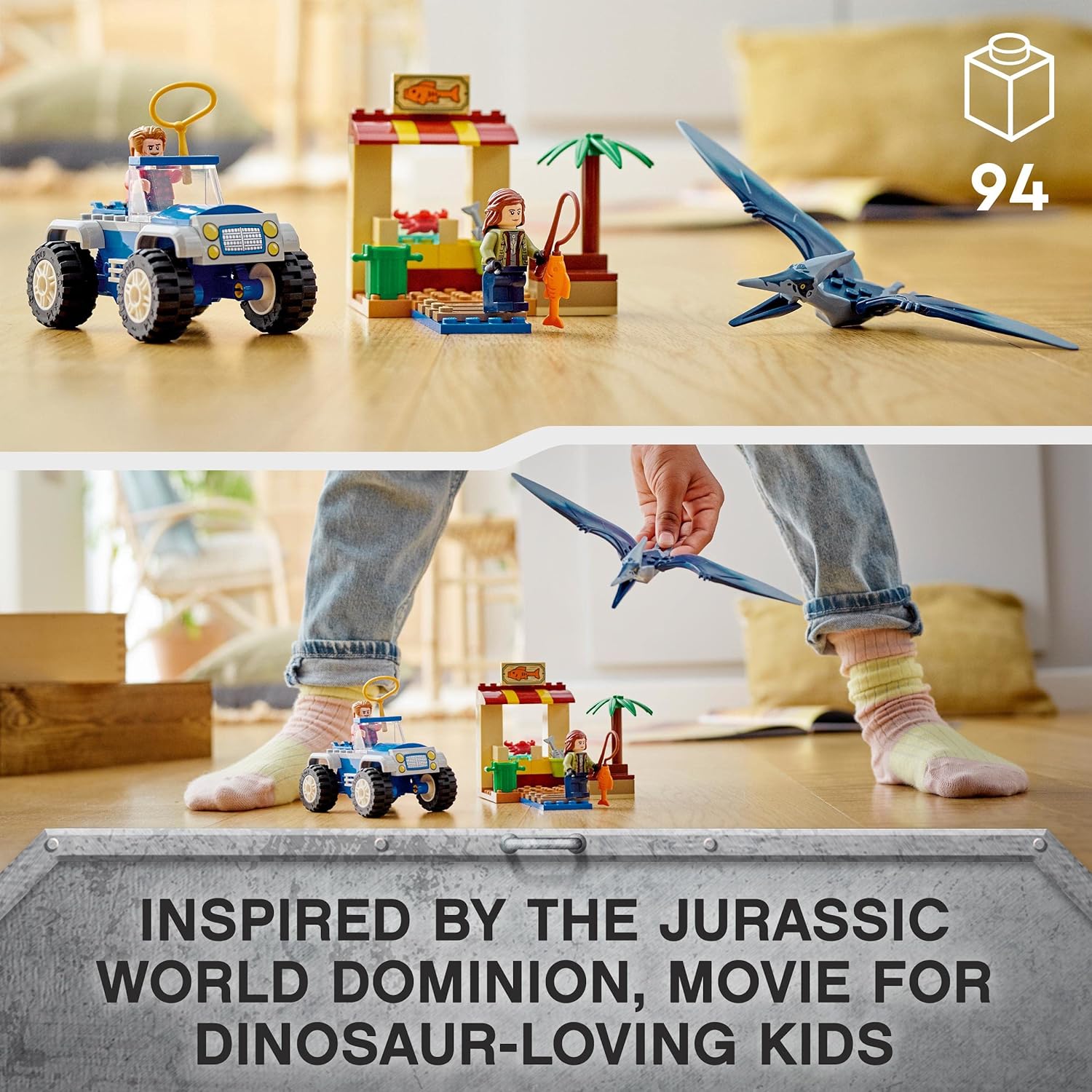 LEGO Jurassic World Pteranodon Chase Building Kit for Ages 4+