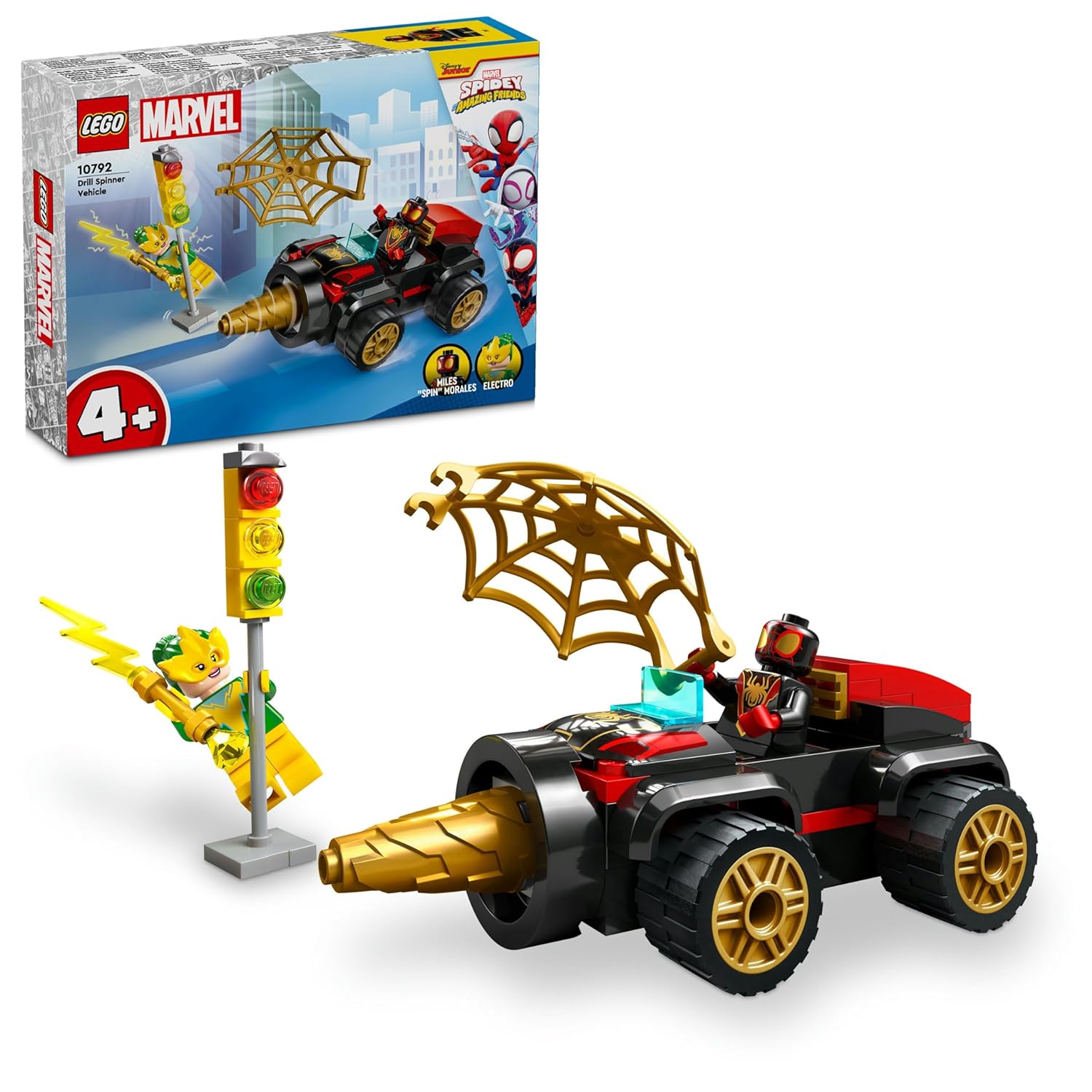 LEGO Marvel Spidey Drill Spinner Vehicle Super Hero Action Building Kit for Ages 4+