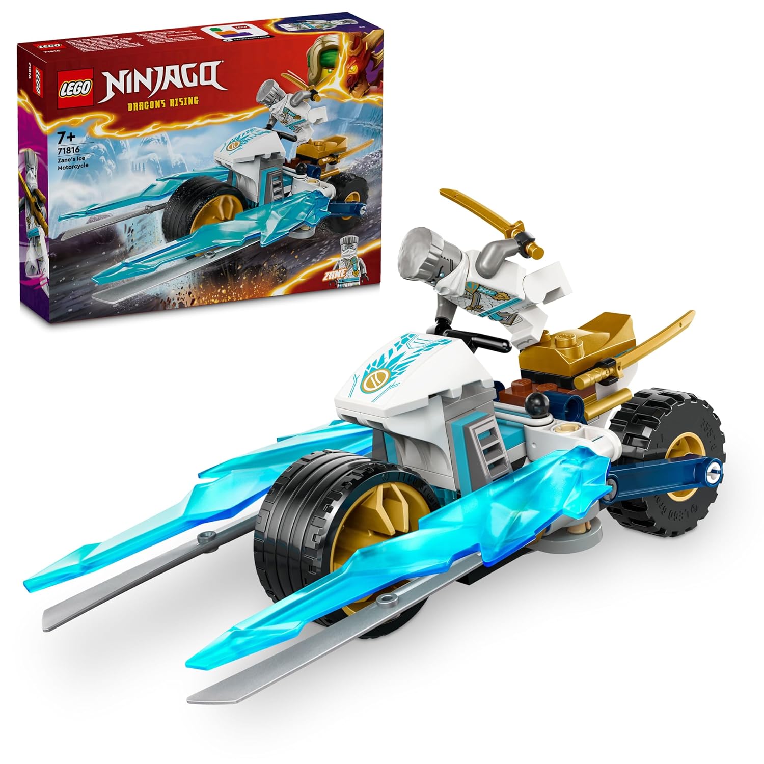 LEGO NINJAGO Zaneâ€™s Ice Motorcycle Toy Set for Ages 7+