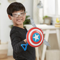 Marvel Mech Strike Mechasaurs Captain America Redwing NERF Blaster with 3 Darts for Kids Ages 5 Years and Up
