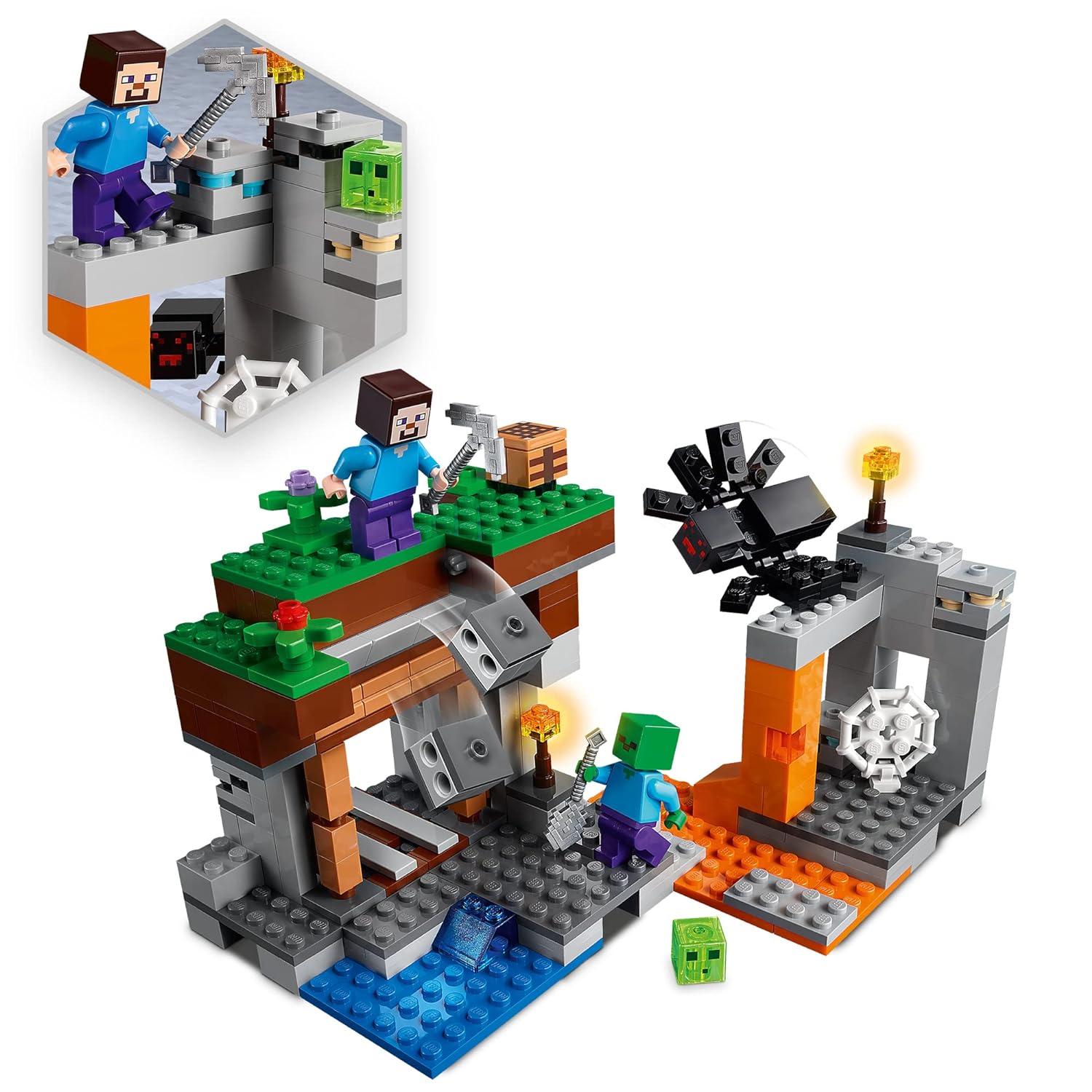 LEGO Minecraft The Abandoned Mine Set Building Kit for Ages 7+