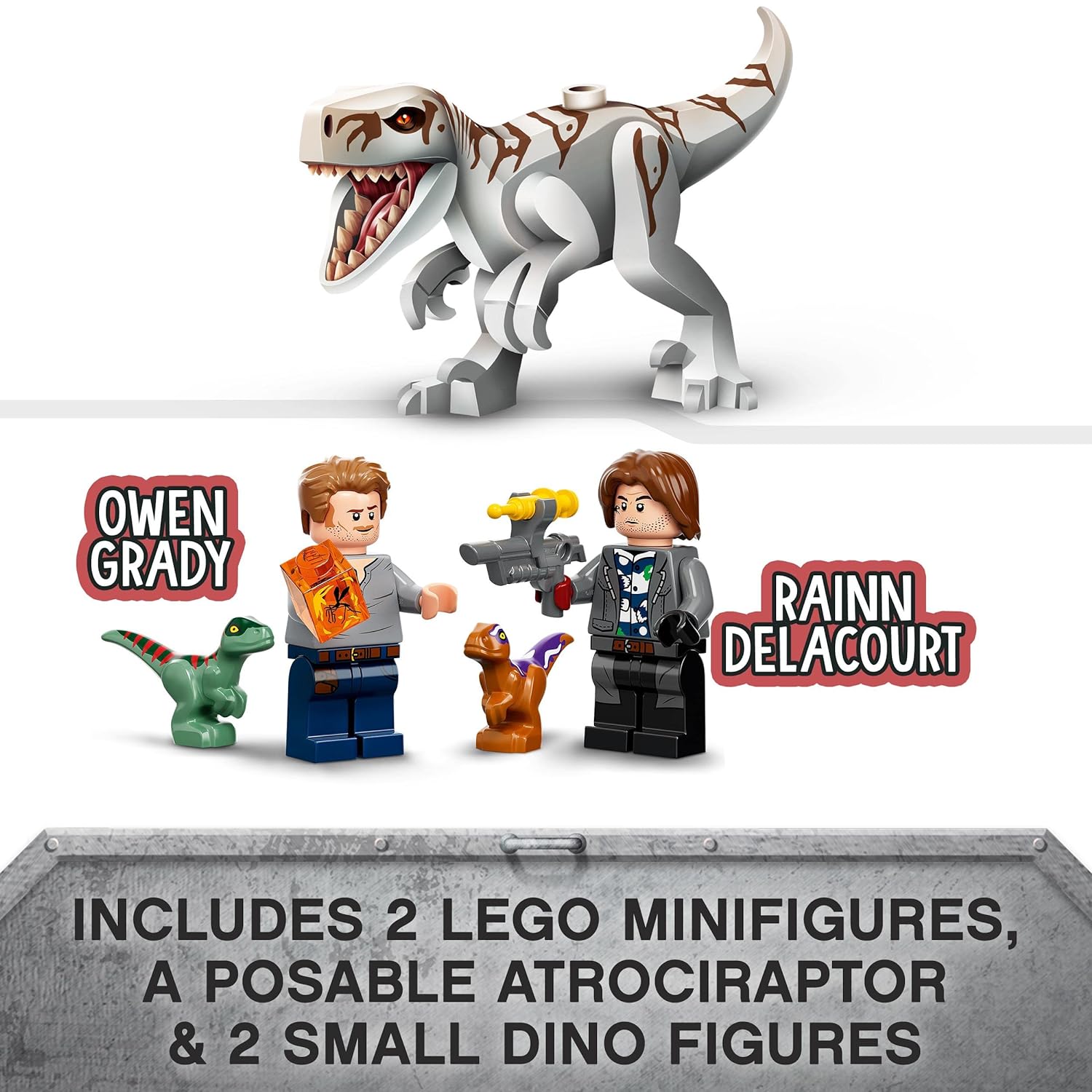 LEGO Jurassic World Atrociraptor Dinosaur: Bike Chase Building Kit for Ages 6+