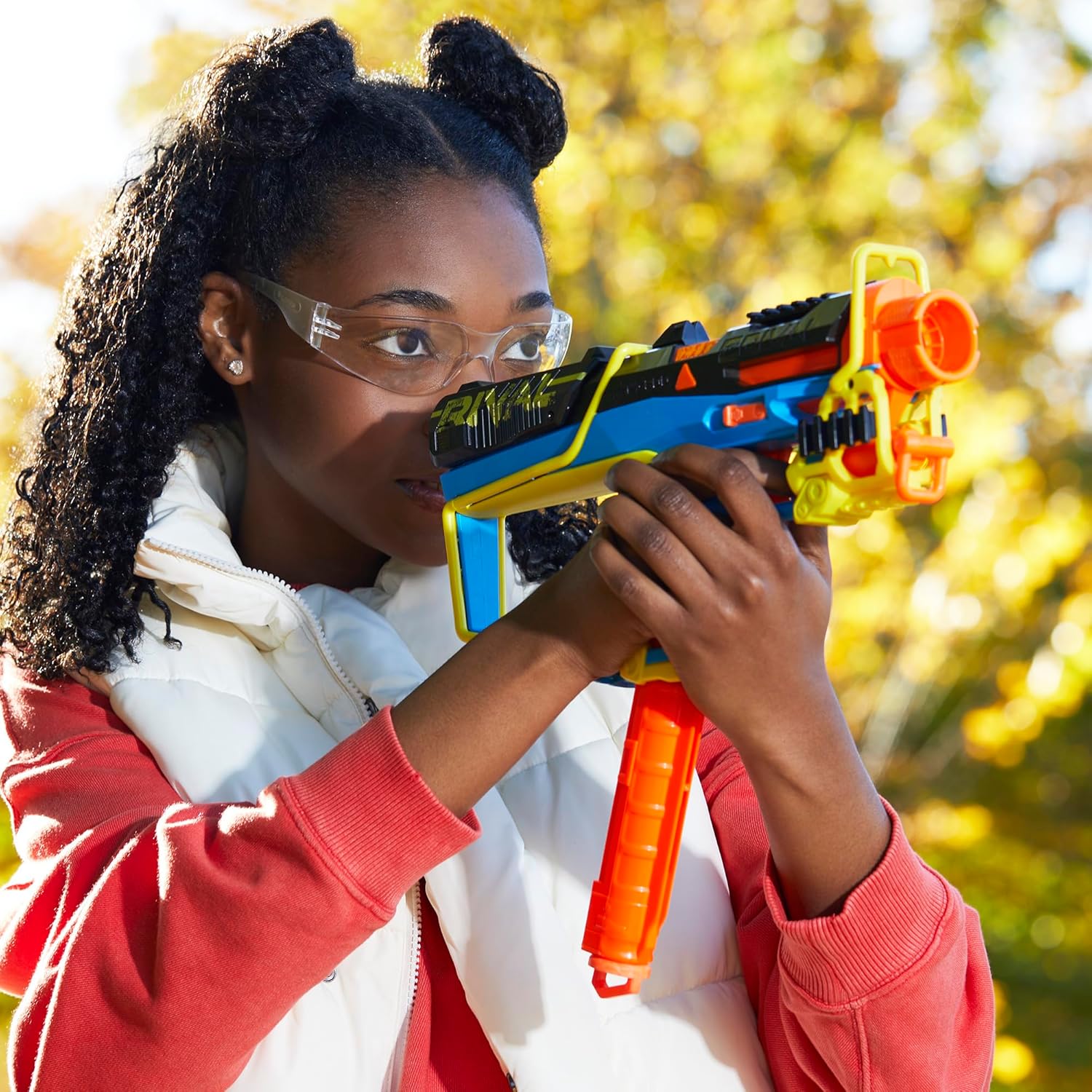 Nerf Rival Mirage XXIV-800 Blaster, 10 Nerf Rival Accu-Rounds, 2 Ways to Load, 8 Round Removable Magazine, Pump Action Priming, Gifts for Kids Ages 14+