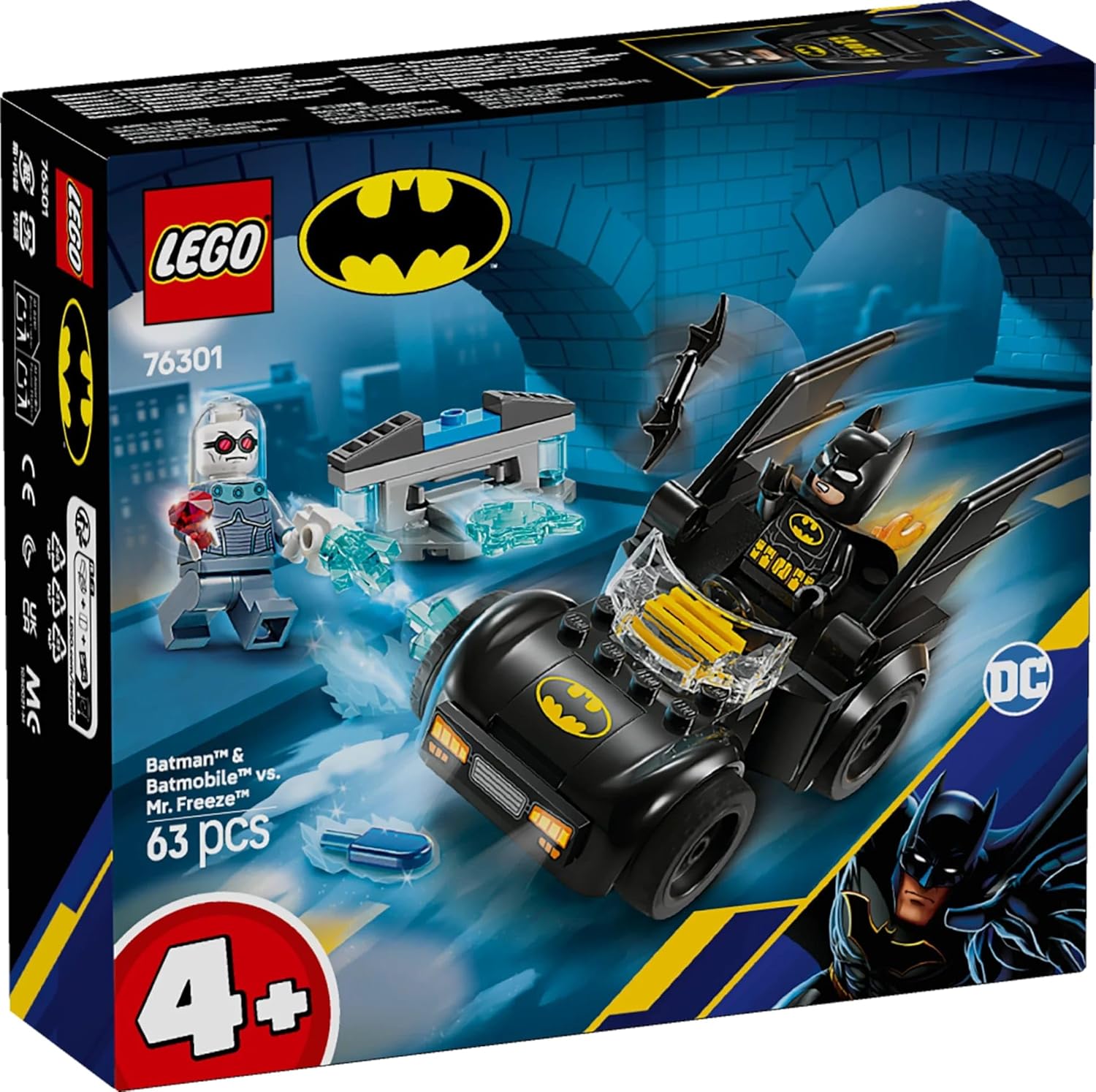 LEGO DC Batman & Batmobile vs. Mr. Freeze Vehicle Playset Building Kit For Ages 4+