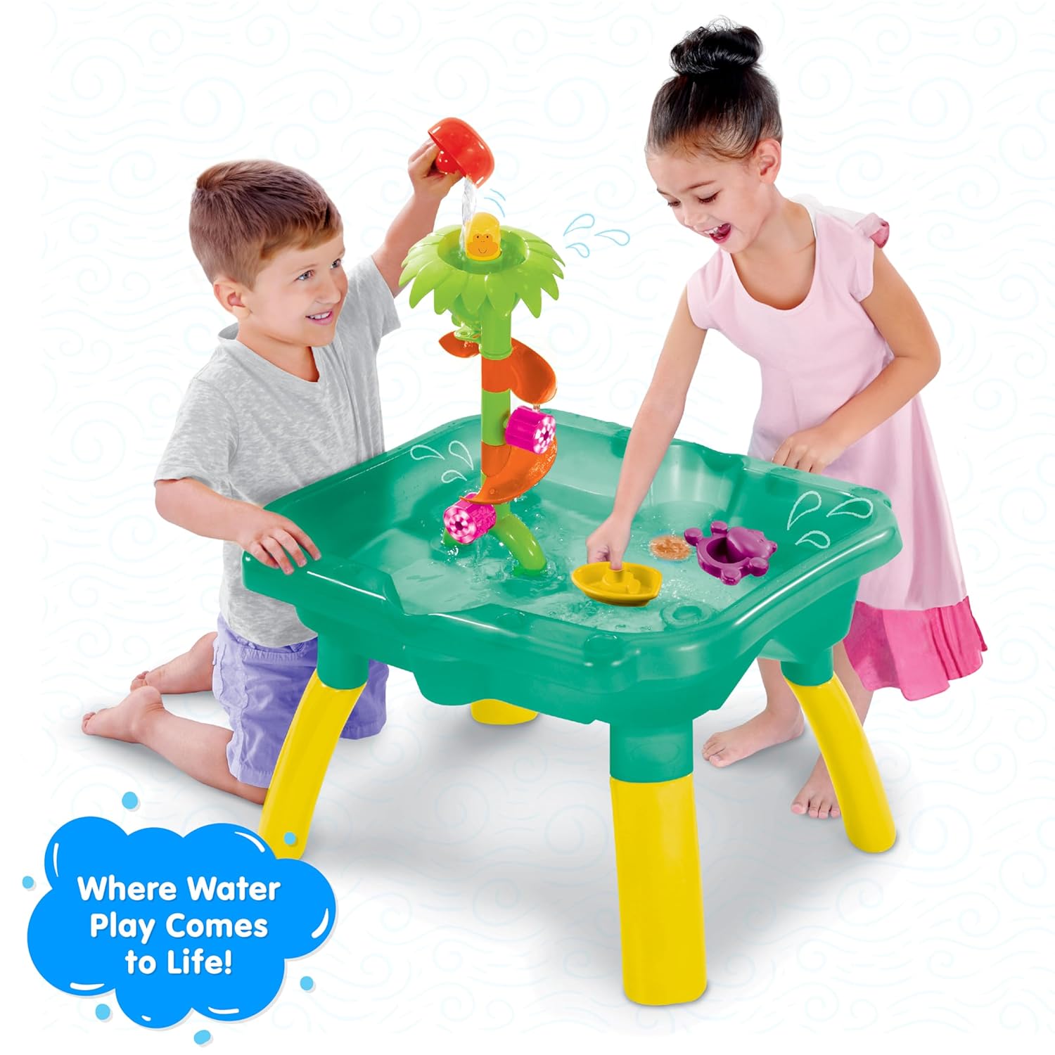 Funskool Giggles Splash n Fun Water Play Table, 10 Accessories for Water Fun Play, Ideal for pre-Schoolers, Multi-Colour