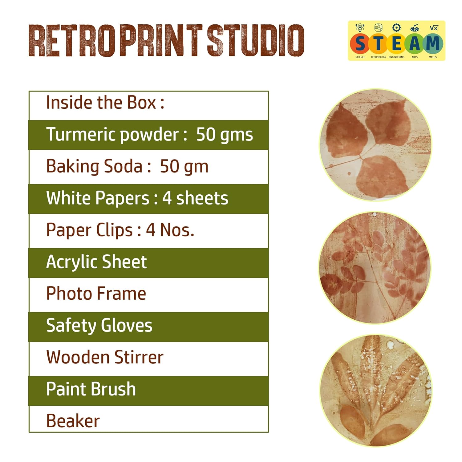 FLO Toys Retro Print Studio Create Beautiful Nature’S Prints Of Leaves And Floral Patterns For Kids Ages 8+