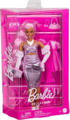 Barbie Deluxe Style Doll #1 in Barbiecore Outfit, Pink Hair and Glossy Pink Dress with Accessories for Kids Ages 4+