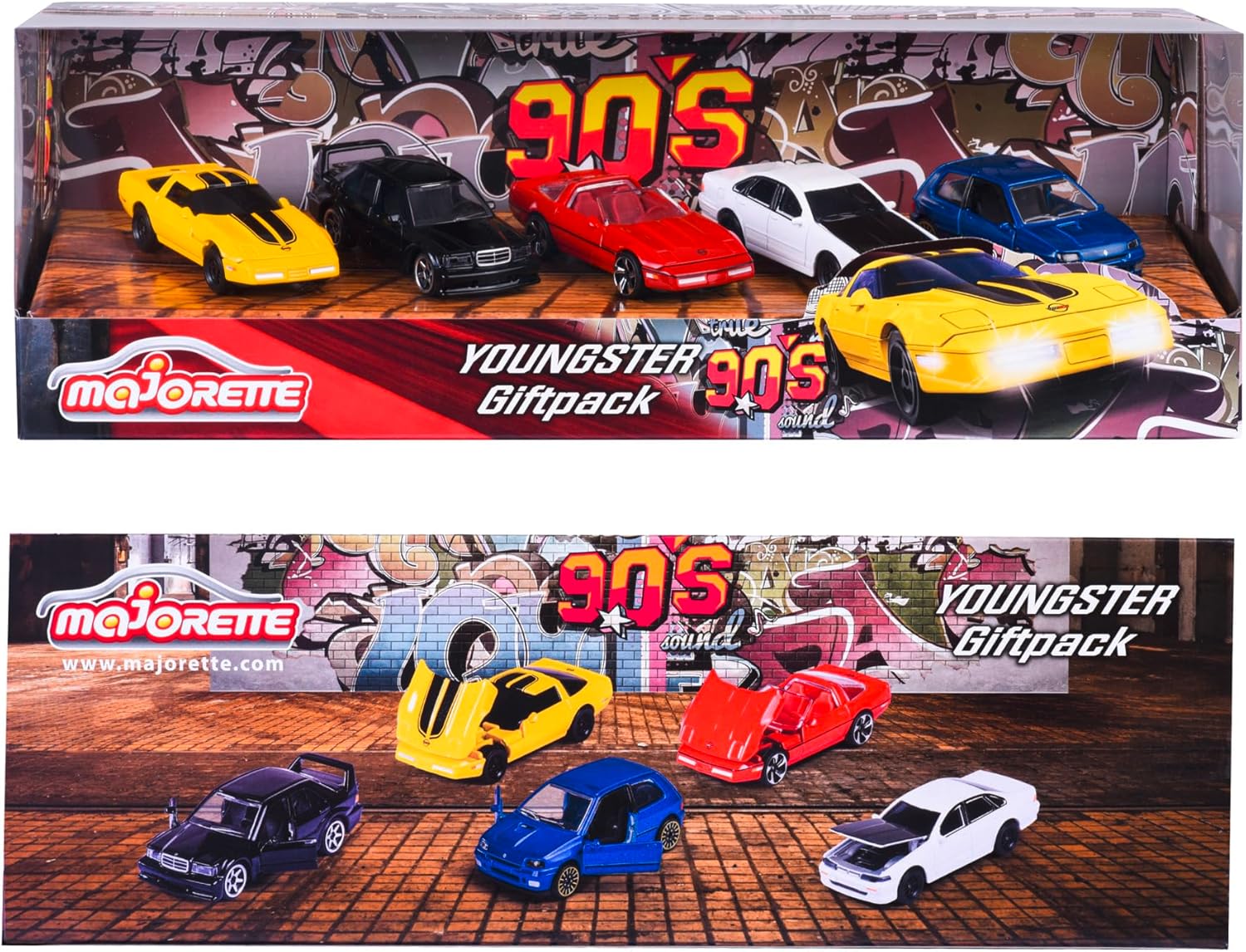 Majorette 90s Youngster 5 Car Giftpack Scale 1:64 Classic Edition For Kids & Collectors Ages 3 and Up