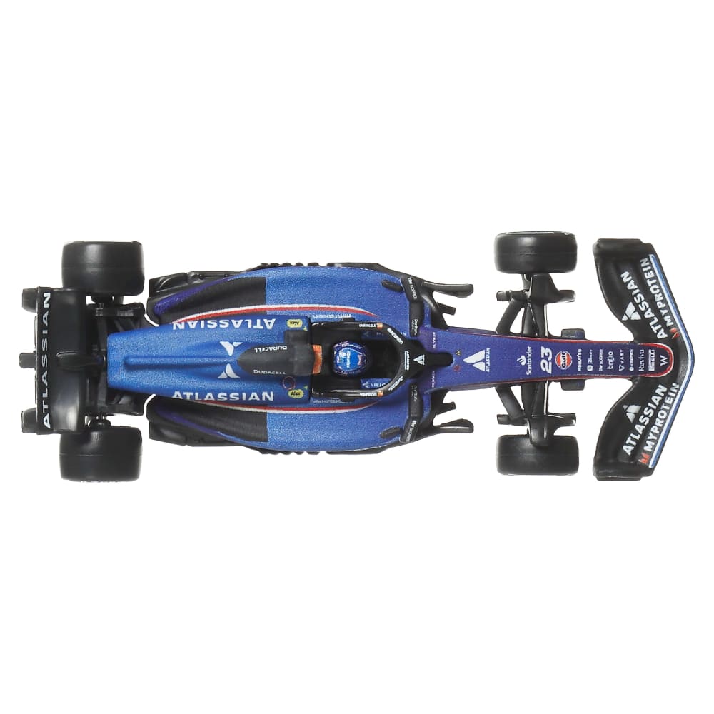 Hot Wheels Race Team Atlassian Williams Racing (#23) 1:64 Scale Premium Die-Cast Formula 1 Collectible Toy Race Car with Real Riders Tires & Metal/Metal Body & Chassis for Collectors