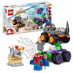 LEGO Marvel Spidey and His Amazing Friends Hulk vs. Rhino Truck Showdown Building Kit for Ages 4+