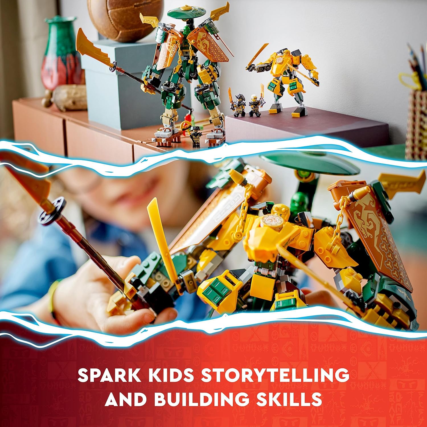 LEGO Ninjago Lloyd and Arin’s Ninja Team Mechs Building Kit For Ages 9+