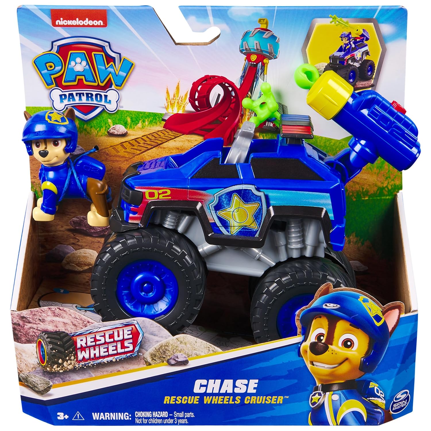 Paw Patrol Chase Rescue Wheels - Collectable Action Car Figure For Kids 3 Years and Above