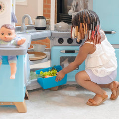 Step2 Cook & Care Corner Kitchen & Nursery for Kids, Interactive Lights & Sounds, Realistic Sink, Fridge, & Washing Machine, Pretend Playset