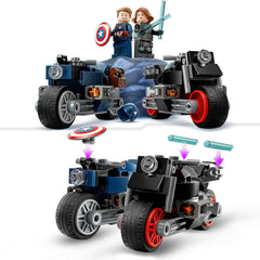 LEGO Marvel Black Widow & Captain America Motorcycles Building Kit for Ages 6+